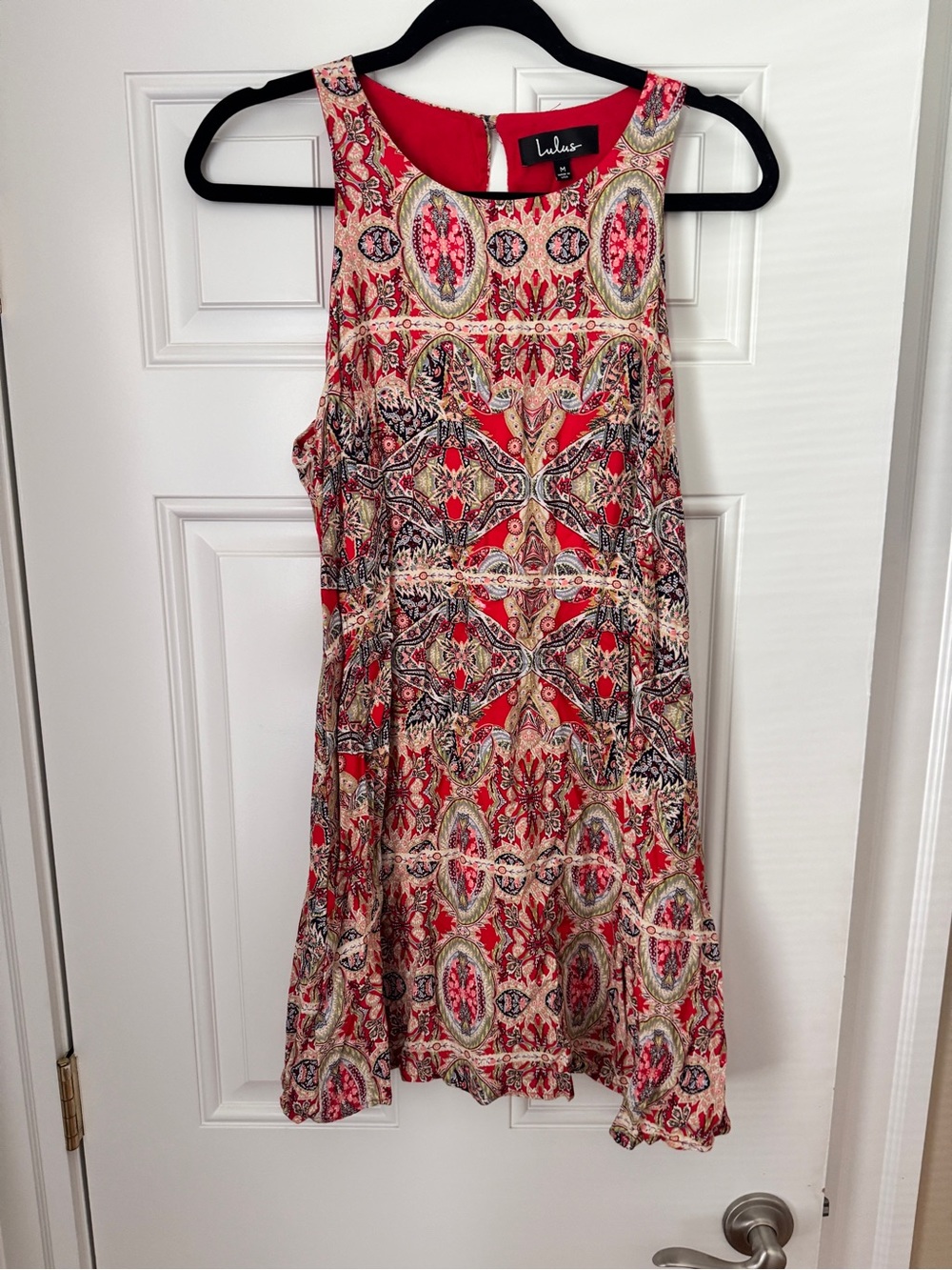 Lulu's Red Multi-Pattern Sleeveless Mini Dress
